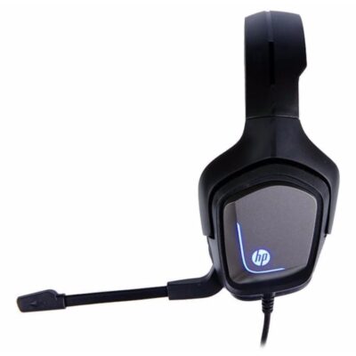 The HP H220 G9 Gaming Headphones, featuring 50mm drivers for crystal-clear sound, noise-canceling microphone for clear communication, and an ergonomic, lightweight design with cushioned ear cups and adjustable headband. The durable build and versatile 3.5mm jack ensure compatibility across PCs, consoles, and mobile devices, all in a sleek, modern style.