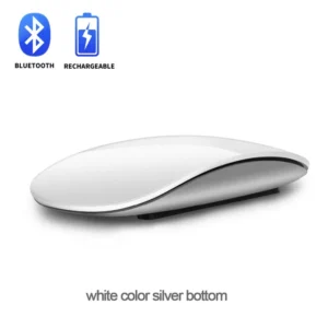 Apple Wireless Mouse Rechargeable with Bluetooth and 2.4GHz wireless connectivity, includes USB dongle for seamless use.