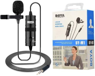 Boya Wired Microphone BY-M1 with omnidirectional pickup and long cable for high-quality, versatile audio recording