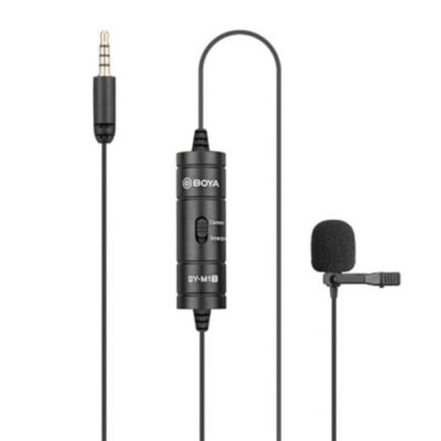 Boya Wired Microphone BY-M1s with omnidirectional pickup and long cable for clear and versatile audio recording