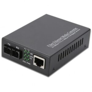 Fibro Media Converter 10/100 with compact design, supports Ethernet to fiber conversion, and plug-and-play functionality for flexible network integration.