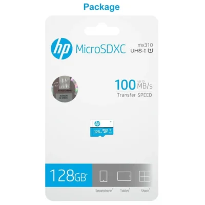 HP MX310 MicroSD Card 128GB with high-speed performance and durable design for expanded storage.