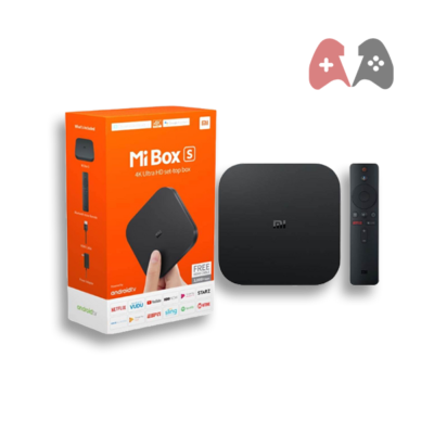 Mi TV Box S with 4K Ultra HD resolution and Android TV OS, offering access to streaming services and apps for an enhanced viewing experience.