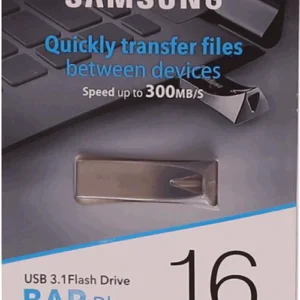 Samsung USB 3.1 Flash Drive BAR Plus 16GB with durable metal casing and high-speed performance.