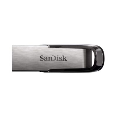 SanDisk Ultra Flair 32GB USB 3.0 Flash Drive with sleek metal design and high-speed data transfer.