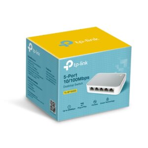 Tenda 5-Port Switch TL-SF 1005D with 10/100Mbps speed, plug-and-play setup, and compact design for reliable wired network connectivity