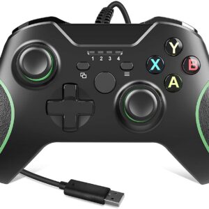 Ergonomic, wired Xbox One controller, with dual-vibration motors, headset jack, non-slip design, and 7.2FT cable, for seamless gameplay on Xbox One, Xbox One S, Xbox One X, and Windows PC.